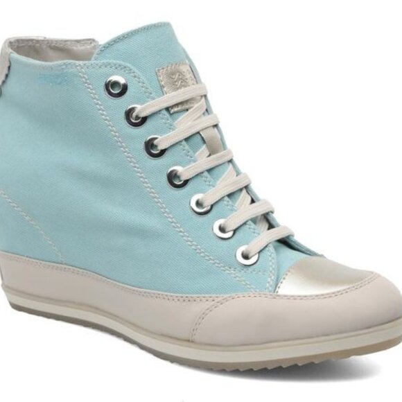 Vintage Geox Europe Limited Edition Retro Hi-top Wedge Trainers - Picture 6 of 10